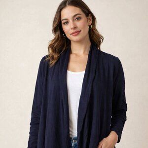 Eileen Fisher Navy Women's Open Front Jacket With Pockets Size LP